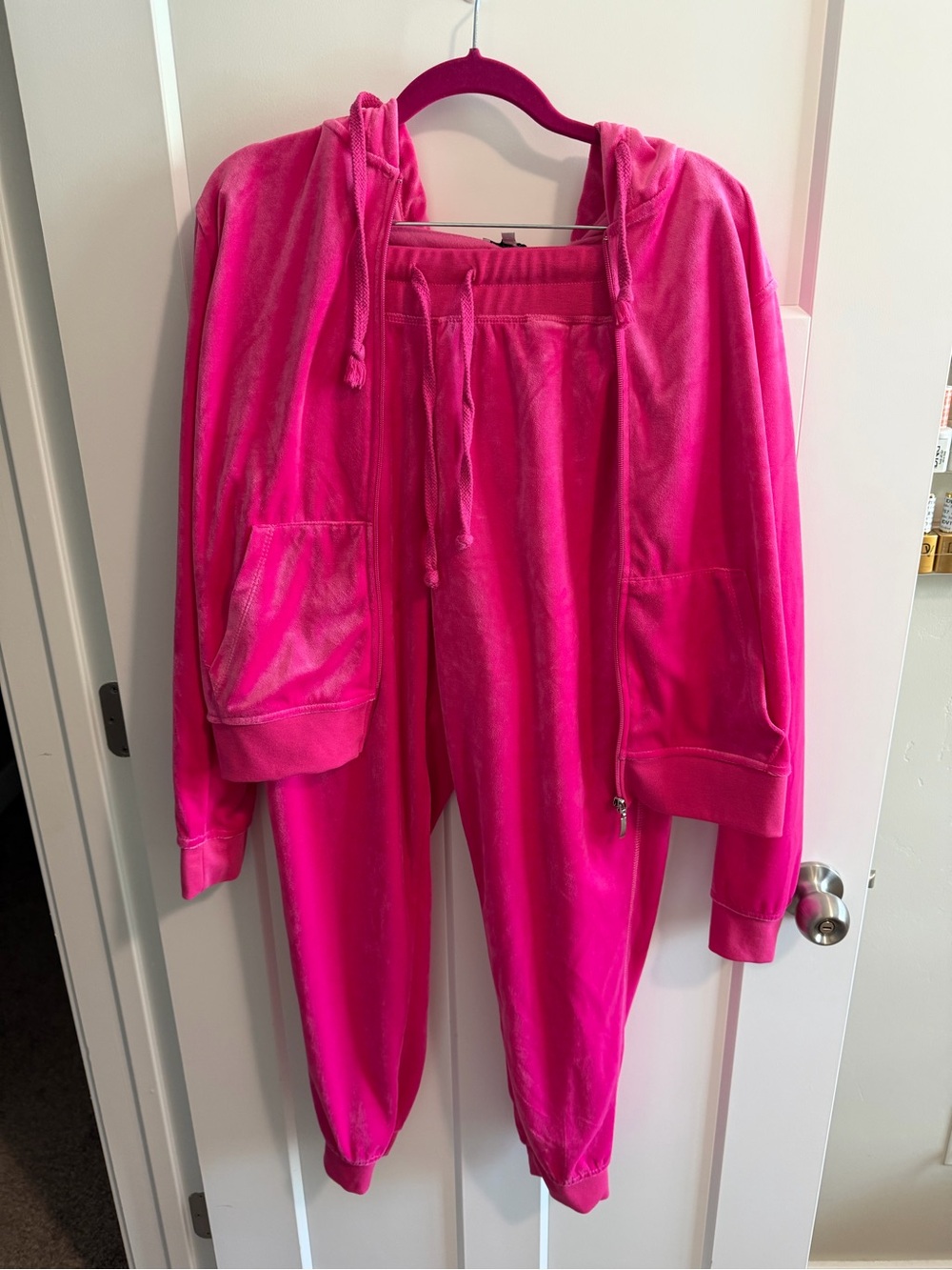 Fashion Nova Hot Pink Velour Set